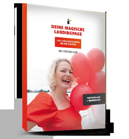 Cover der Landingpage Textvorlage mit Workbook von Jyotima Flak