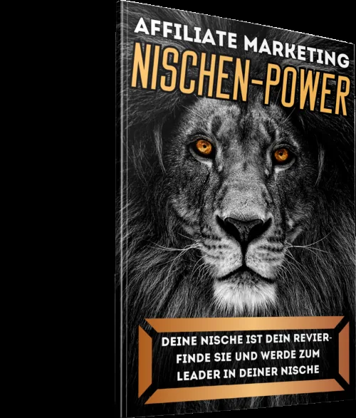 Cover des E-Books Nischen-Power Affiliate Marketing mit Löwenmotiv